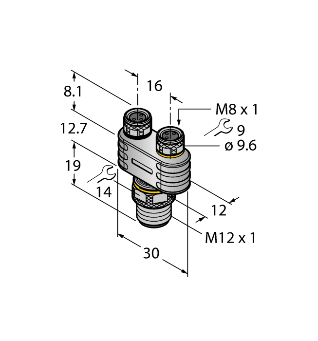 YP2-MFS4/2MFK3 Pico Connector Splitter Y 3p 3 Wire 705547-1 U0932-33 Details about   Turck 